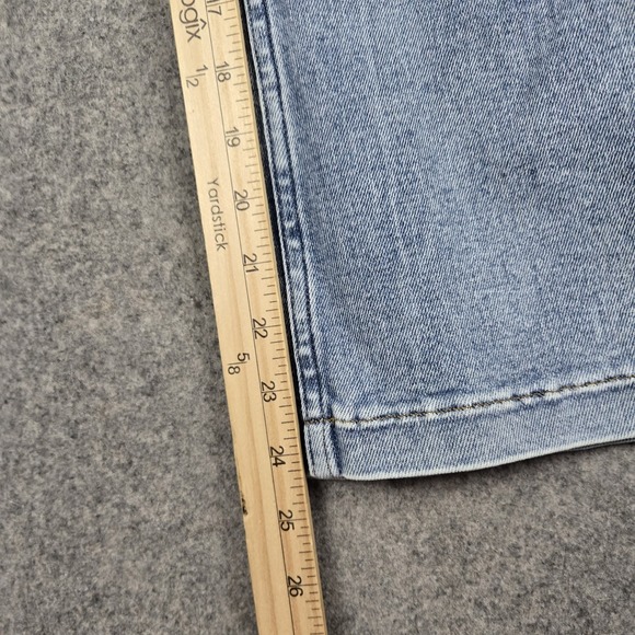 Spanx Kick Flare Jeans Womens Small Blue Denim Pull On Wide Leg Cropped - Picture 14 of 16